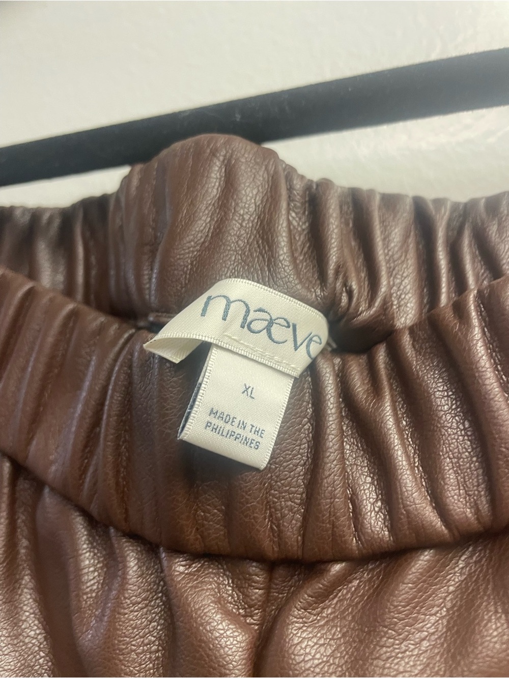 Maeve Wide Leg Faux Leather Pants in Chocolate Brown - Picture 6 of 10